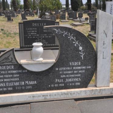 NEL Paul Johannes 1908-1990 &amp; Johanna Elizabeth Maria 1918-2009