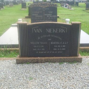 NIEKERK Willem Maas, van 1911-1961 &amp; Martha E.J.J.F. 1916-1983