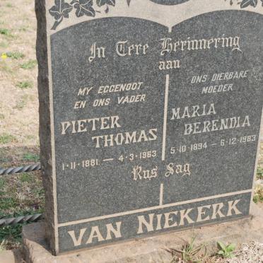 NIEKERK Pieter Thomas, van 1881-1963 &amp; Maria Berendia 1894-1983