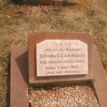 NIEKERK Susanna G.A., van nee KRUGER 1872-1945