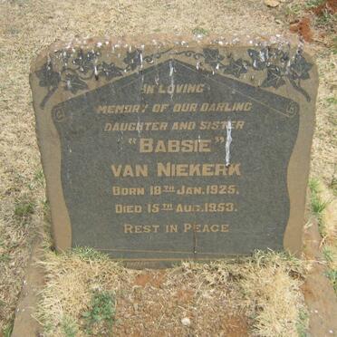 NIEKERK Babsie, van 1925-1953