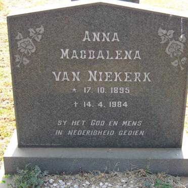 NIEKERK Anna Magdalena, van 1895-1984