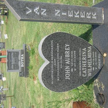 NIEKERK John Aubrey, van 1932-2009 &amp; Catherina Wilhelmina 1933-2010