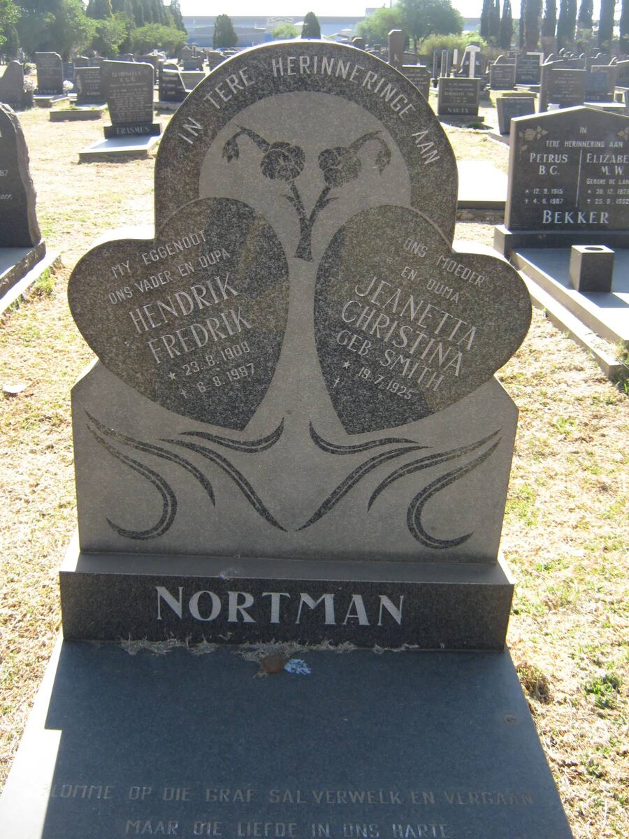 NORTMAN Hendrik Fredrik 1908-1987 &amp; Jeanetta Christina SMITH 1925-