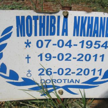 NKHANE Mothibia 1954-2011