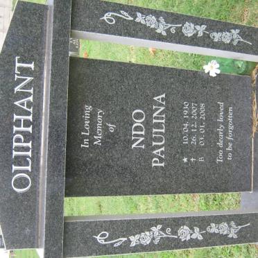 OLIPHANT Ndo Paulina 1930-2007