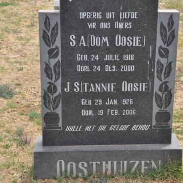OOSTHUIZEN S.A. 1918-2000 &amp; J.S. 1926-2006
