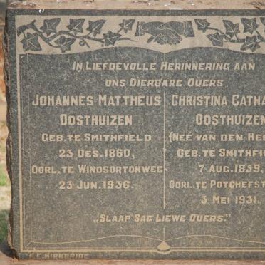 OOSTHUIZEN Johannes Mattheus 1860-1936 &amp; Christina Catharina VAN DEN HEEVER 1859-1931