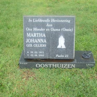 OOSTHUIZEN Martha Johanna nee CILLIERS 1911-2003