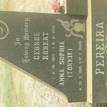 PEREIRA George Robert 1913-1981 &amp; Anna Sophia 1915-2005