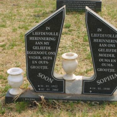 PEENS Soon 1922-2002 &amp; Sophia 1930-