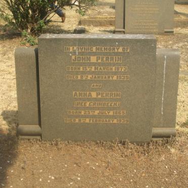 PERRIN John 1873-1939 &amp; Anna GRIMBEEK 1865-1939