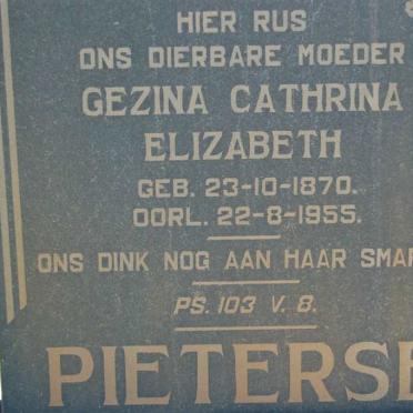 PIETERSE Gezina Cathrina Elizabeth 1870-1955