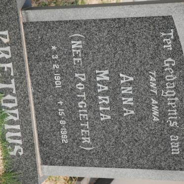 PRETORIUS Anna Maria nee POTGIETER 1901-1992