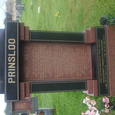 PRINSLOO Nick 1943-2007 &amp; Bets 1947-2006