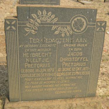 PRETORIUS Jacob Christoffel 1871-1955 &amp; Heybrecht Neeltjie PRETORIUS 1872-1948