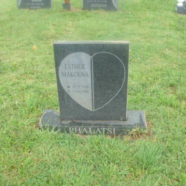 PHALATSI Esther Makoena 1958-2002