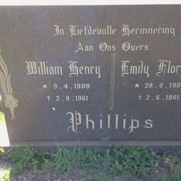 PHILLIPS William Henry 1909-1961 &amp; Emily Florence 1903-1981