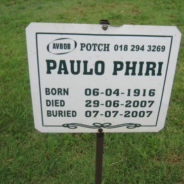 PHIRI Paulo 1916-2007