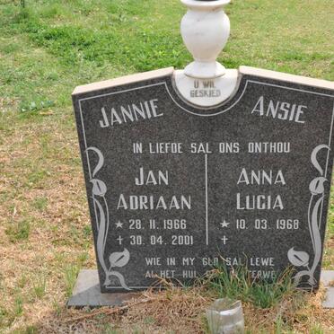 PLESSIS Jan Adriaan, du 1966-2001 &amp; Anna Lucia 1968-