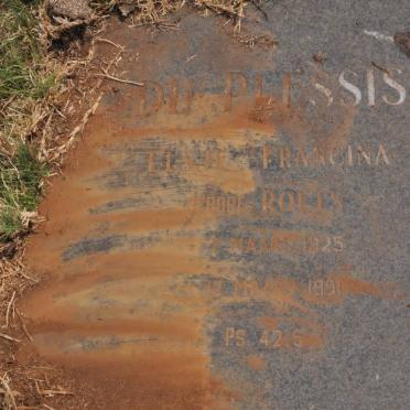 PLESSIS Elsie Francina, du nee ROLLS 1925-1991