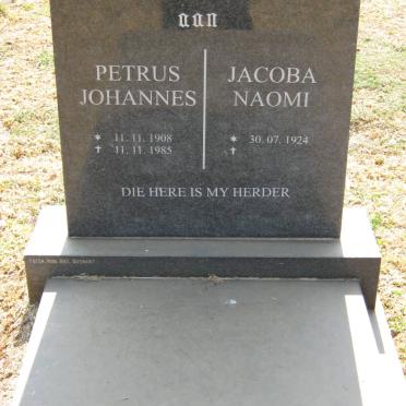 PLESSIS Petrus Johannes, du 1908-1985 &amp; Jacoba Naomi 1924-