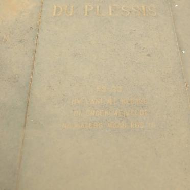 PLESSIS Pieter G., du 1910-1975 &amp; Emmerentia F.M. GERBER 1910-1985