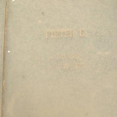 PLESSIS Pieter G., du 1910-1975