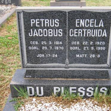 PLESSIS Petrus Jacobus, du 1914-1976 &amp; Engela Getruida 1920-1996