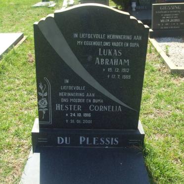PLESSIS Lukas 1912-1989 &amp; Hester Cornelia 1916-2001
