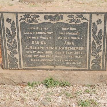 RADEMEYER Daniel A. 1860-1942 &amp; Anna D. 1867-1950