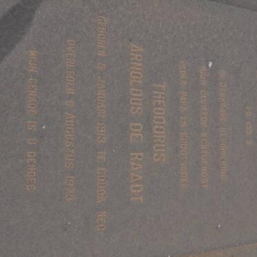 RAADT Theodorus Arnoldus, de 1913-1973