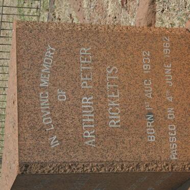 RICKETTS Arthur Peter 1932-1962