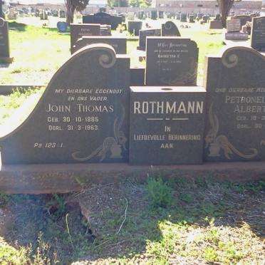 ROTHMANN John Thomas 1885-1963 &amp; Petronella Alberta 1887-1973