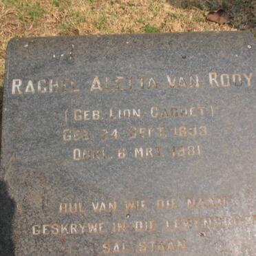 ROOY Rachel Aletta, van nee LION CACHET 1893-1981