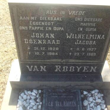 ROOYEN Johan Coenraad, van 1920-1984 &amp; Wilhelmina Jacoba 1927-1989 :: VAN ROOYEN C.R. 1948-2007