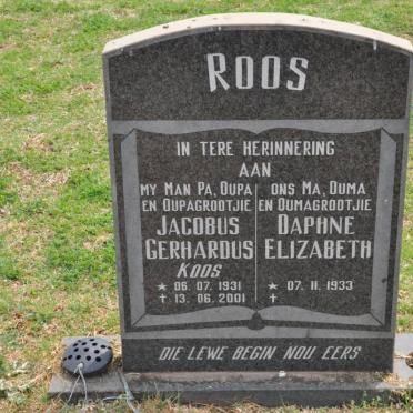 ROOS Jacobus Gerhardus 1931-2001 &amp; Daphne Elizabeth 1933-