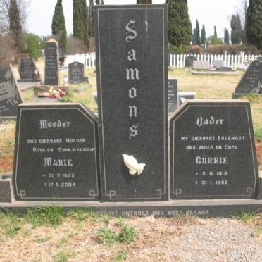 SAMONS Corrie 1919-1982 &amp; Marie 1922-2004