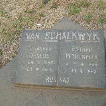 SCHALKWYK Johannes Cornelis, van 1895-1954 &amp; Esther Petronella 1899-1982
