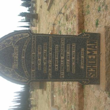 SCHOEMAN Carl Benjamin 1892-1925 &amp; Petronella Magaritha 1888-1945