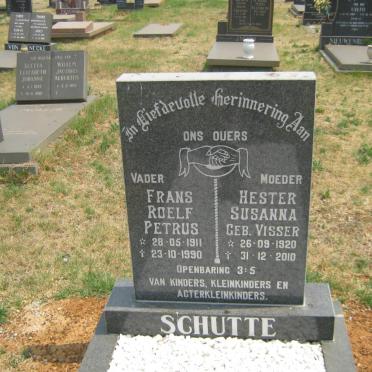 SCHUTTE Frans Roelf Petrus 1911-1990 &amp; Hester Susanna VISSER 1920-2010