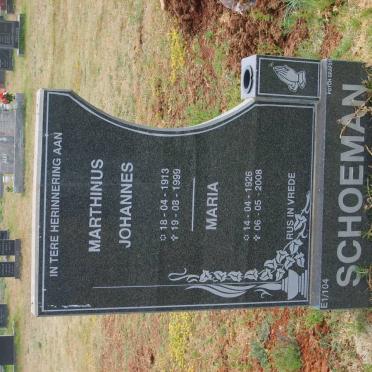 SCHOEMAN Marthinus Johannes 1913-1999 &amp; Maria 1926-2008