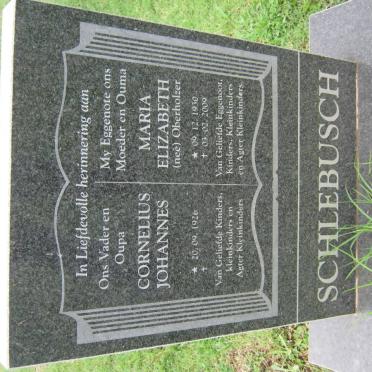 SCHLEBUSCH Cornelius Johannes 1926- &amp; Maria Elizabeth OBERHOLZER 1930-2009