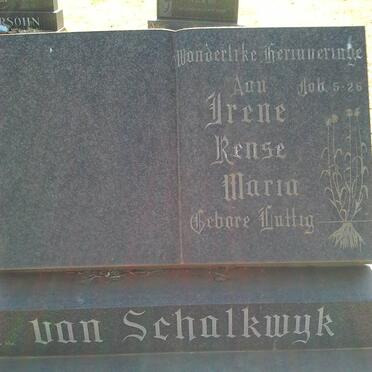 SCHALKWYK Irene Rense Maria, van nee LUTTIG