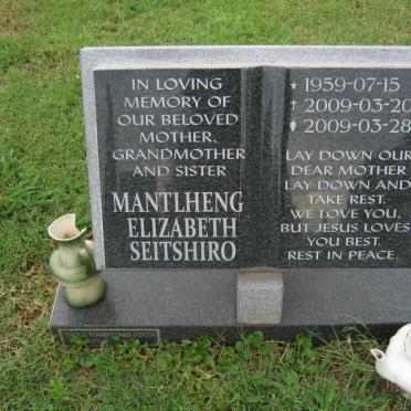 SEITSHIRO Mantlheng Elizabeth 1959-2009