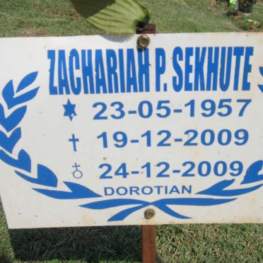 SEKHUTE Zachariah P. 1957-2009