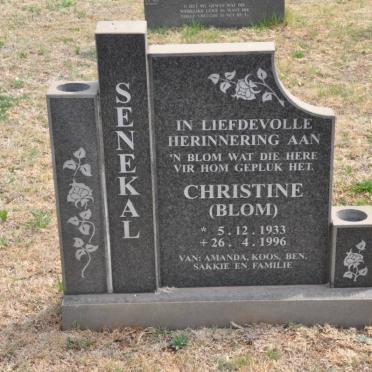 SENEKAL Christine nee BLOM 1933-1996