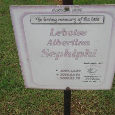 SEPHIPHI Lebotse Albertina 1937-2009