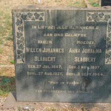 SLABBERT Willem Johannes 1847-1927 &amp; Anna Johanna 1857-1944