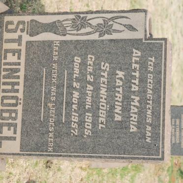 STEINHÖBEL Aletta Maria Katrina 1905-1957